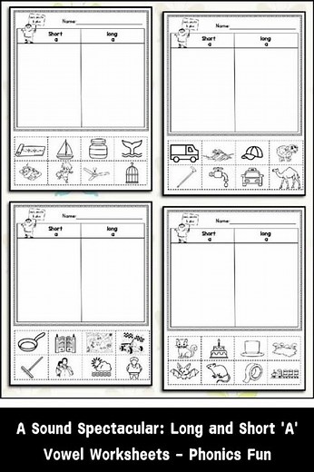 A Sound Spectacular Long and Short 'A' Vowel Worksheets Phonics Fun