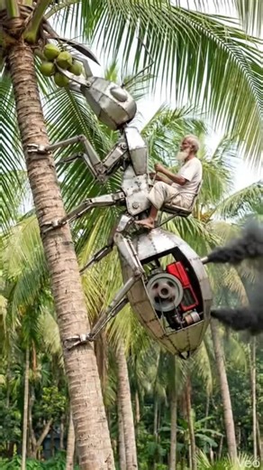 Experimental prototype coconut harvesting ant machine 🐜 #handmade #experiment #prototype #entertainment #tools