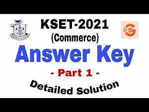 KSET Paper 2 Commerce 2021 Answer Key/ Detailed Explanation Of Every Question/Part 1/Nehal Sir