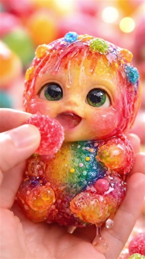 Candy Baby Eating Candy | Cute Satisfying ASMR Sounds #shorts #asmr #fruitbaby
