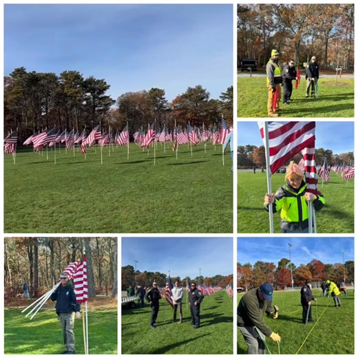 Members of the Dennis Police Department were honored to assist with setting up the Field of Honor at Johnny Kelley Park. The Field of Honor is an annual event that honors veterans, first responders and community heroes through a stunning display of U.S. flags. | Dennis Police Department
