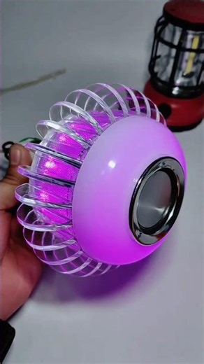 RGB LED Music Bulb 🔥 Bluetooth Speaker + Color Light! #shorts