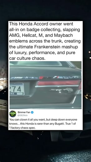 This Honda Accord owner went all-in on badge collecting, slapping AMG, Hellcat, M, and