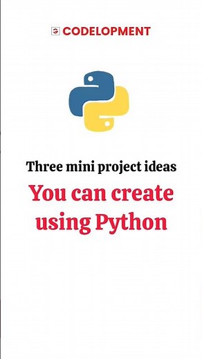 3 Mini Project ideas Using PYTHON | #python #programming #coding #shorts