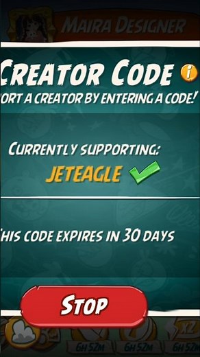 Angry Birds 2 creator code : jeteagle