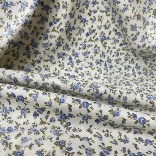 Blue Floral Botanical Fabric - Jacquard Print, 280cm Wide - Etsy