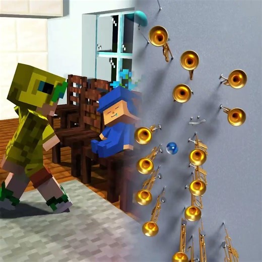 POCOYO AT THE PARTY #shorts #minecraft #smilingcritters #sprunki #poppyplaytime4