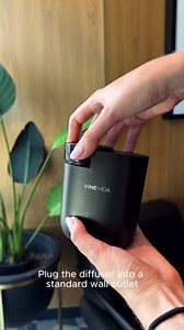 VINEVIDA Plug-in Black Aroma Diffuser for Home & Office | Fragrance Oil Diffuser - Cold Air Diffuser for Essential Oils (2 Hotel Scents Included)