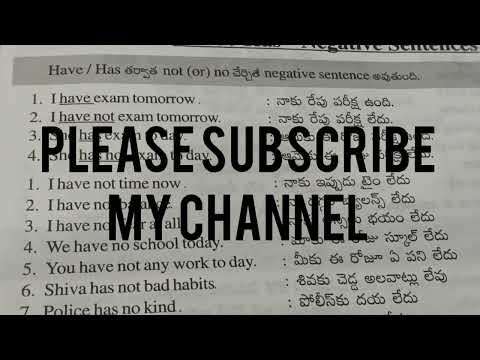 Have/Has Negative Sentence