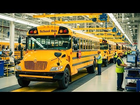 How America’s Yellow Buses Are Manufactured | Inside the Blue Bird School Bus Factory (Full Process)
