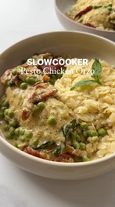 Slowcooker Creamy Pesto Chicken 🍗 Comfort food but you only have 5 minutes to prep? I got you! You can serve this with some pasta, I used orzo or even a nice salad/rice. (FULL RECIPE IN COMMENTS) | Bored of Lunch