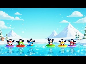 Five Playful Penguins Sliding on the Ice 🐧 | Fun Counting Song for Kids | Magic Moments Kids TV