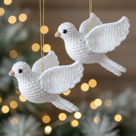 Crochet Turtle Dove Pattern – Easy Holiday Dove Ornament, Amigurumi Bird PDF - Etsy
