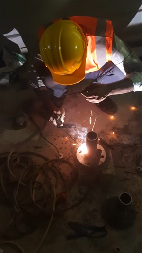 welding works for booster pump connection ...