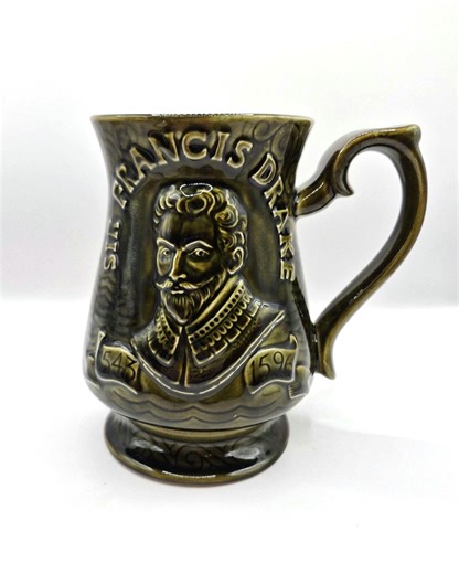 Sir Francis Drake Green Glazed Tankard Mid 20th Century - Etsy UK
