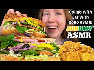 ASMR SUBWAY SANDWICH MUKBANG (No Talking) EATING SOUNDS