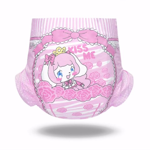 Littleforbig Adjustable Hook-and-Loop Fastener Closure Adult Printed Cloth Back Diaper 10 Pieces - Little Beauty (Large 36"-48")
