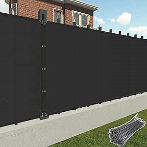 Patio Paradise 4' x 10' Black Privacy Fence Screen Heavy Duty Fence Cover with Grommets, Mesh Shade Fencing Chain Link Temporary Fence Panels for Outdoor Balcony Deck Patio Backyard