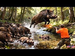 UNBELIEVABLE! Wild Boar Rampage! Hunters Caught in a Forest Showdown - Ultimate Wild Boar Chase