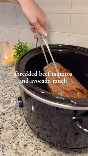 Shredded beef taquitos & Avocado ranch! #recipe #viral #dinner #trend #cooking #easy