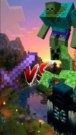 Netherite sword Vs all Mobs #minecraft