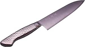 TOSHU 180 mm (7.1 inch) All-Purpose Knife, Manually Sharpened Japanese Kitchen Knife Produced Utilizing Japanese Sword-Making Techniques - Damascus Pattern - 3 Layers