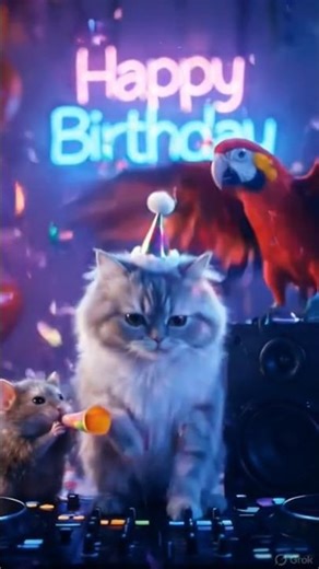 🐱🎧 Cat DJ Birthday Party | Funny Animal Birthday Short 🎉