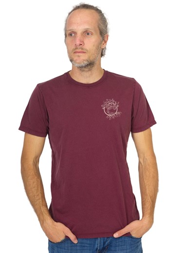 Organic Basic Logo T-shirt Men Made of Organic Cotton With Chest Motif "olive" in Washed Red Color for Everyday Leisure and Outdoor - Etsy