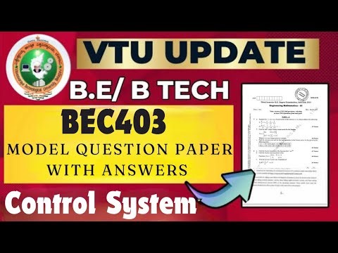 BEC403 Solved MODEL QUESTION PAPER VTU 2022 SCHEME ||NOTES || #vtu #engineering