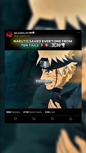 Naruto saved everyone from ten tails 🌪☠️💀 #naruto