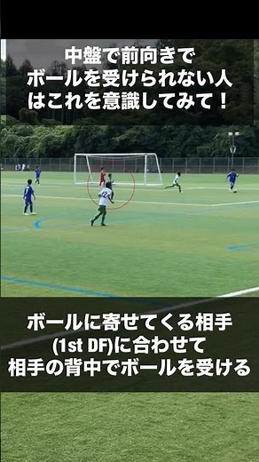 中盤で前を向けない人必見！相手の背中で受ける技術。身体が小さくても余裕を持ってプレーできるポジショニングの極意。 #サッカー少年 #ジュニアユース #サッカー育成 #中盤 #サイバーステーション