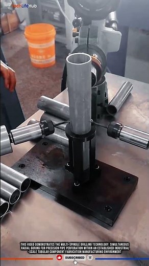 Multi Spindle Drilling Technology: Simultaneous Radial Boring for Precision Pipe Perforation #tech