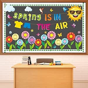 Spring Bulletin Board Classroom Decorations 3D Spring Butterfly Flower Bulletin Board Floral Photo Craft Cutouts for School Classroom Chalkboard Blackboard Kindergarten Home Office Supplies