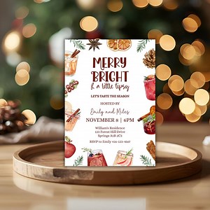 Holiday Cocktail Party Invitation: Editable Christmas Drink Tasting (corjl) - Etsy