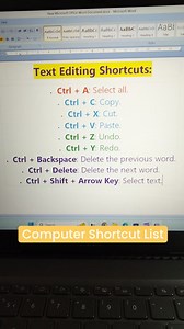 Computer Shortcut Key Lists 1 #reels #reelsinstagram #reelsindia #reelsinsta #computers #computerknowledge #msoffice #instagood #instagram #insta #instadaily #instamood #facebook #trend #trendingnow #trendingreels #trending #trendingtopic #viral #viralvideos #viralreelsvideo❤️ #foryou #foryoupage #virals | Fast Typing Learning