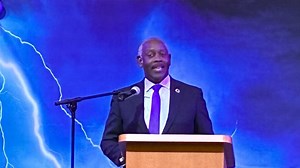 Orange County mayor and candidate for governor Jerry Demings speaks in Ocala