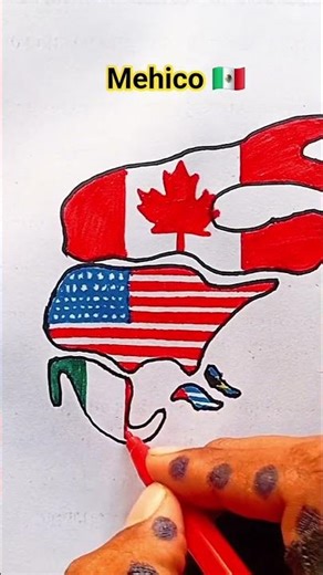 Draw Flag Map of Mexico 🇲🇽 #mexico #flag #drawing #map