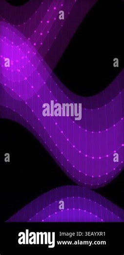 Abstract Purple Wavy Dot Grid Surface, Violet Neon Flowing Mesh on Black Background, Wave Animation Motion Graphics Seamless Loop, 4K, Vertical Video Stock Video Footage - Alamy