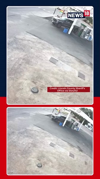 Narrow Escape | Out-of-Control Car Nearly Hits Man at Nebraska Gas Station