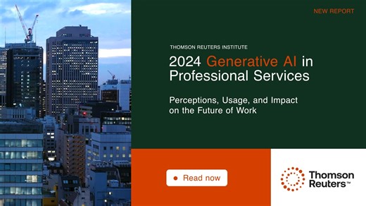1.5K views | The Thomson Reuters Institute published its 2024 Report on Generative AI in Professional Services, providing insights into perceptions, usage, and the impact of #GenAI on the future of work. Access the report here: https://www.thomsonreuters.com/en/reports/2024-generative-ai-in-professional-services.html | Thomson Reuters | Facebook