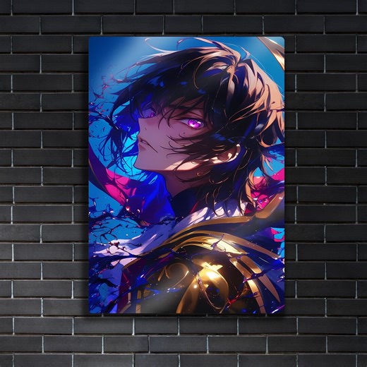 Lelouch Lamperouge Metal Art - Golden Imperial Poster - Code Geass Anime - Celestial Gift - Etsy