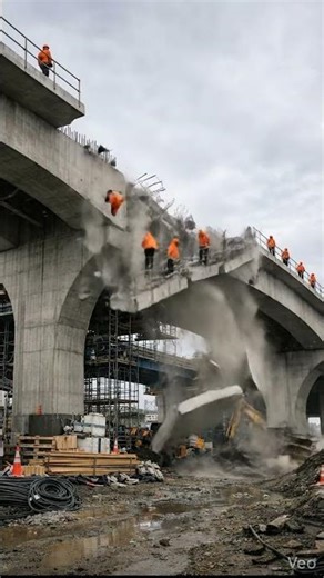 Sudden Bridge Collapse During Construction | Shocking Real Footage