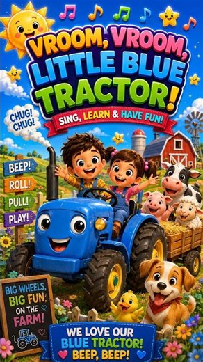 Little Blue Tractor 🚜 | Fun Tractor Song for Kids | Farm Songs for Toddlers #shorts #nurseryrhymes