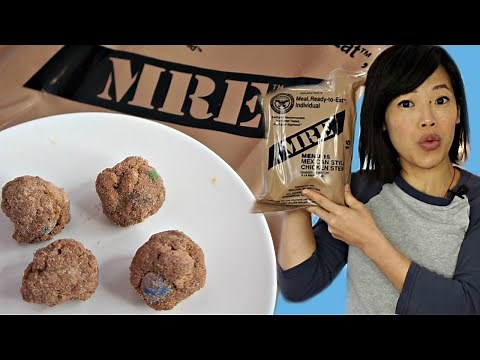 PEANUT BUTTER CANNON BALLS & Stew Soup -- cooking with MRE ingredients