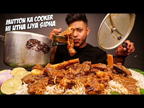 INDIAN SPICY MUTTON CURRY WITH BASMATI RICE | MUTTON MUKBANG