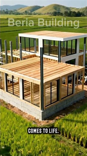 Peaceful Rice Field House Timelapse #short #shortvideo #construction # home