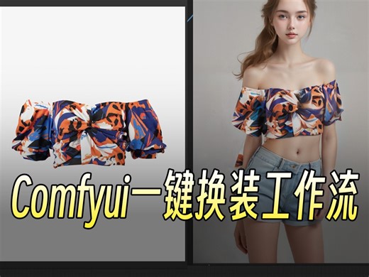 Comfyui一键换装工作流发布，使用Comfyui MagicClothing插件，更加方便灵活的操作，和更简单的工作流