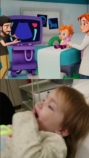 ADLEY'S CEREAL BABY?!! irl vs cartoon.. Baby Adley at the Hospital with Dr. Mom! shows heartbeat❤️📟