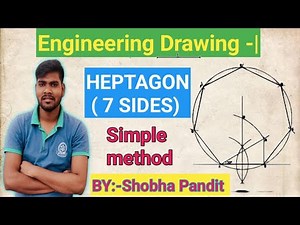 How to draw heptagon using general method|7 sides|Geometrical construction|EGD|Shobha Pandit