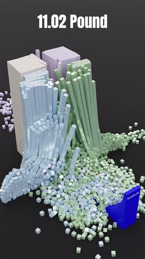 Satisfying Collapse of a 4 towere of 11,000 Colorful Cubes Structure#satisfying #relaxing #shorts#3d